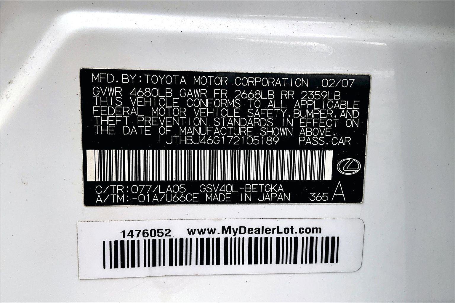 Used 2007 Lexus ES 350 FWD image 19
