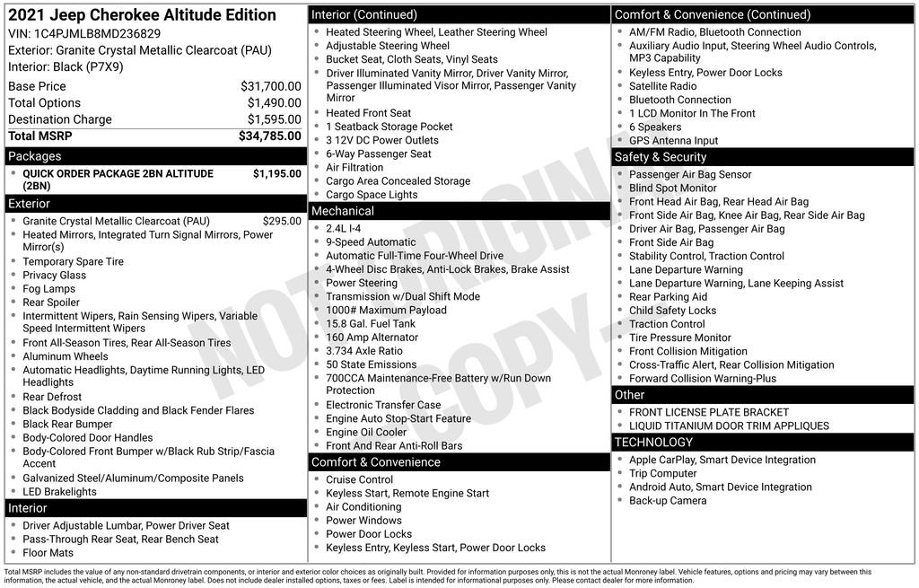 Used 2021 Jeep Cherokee Latitude Plus image 12