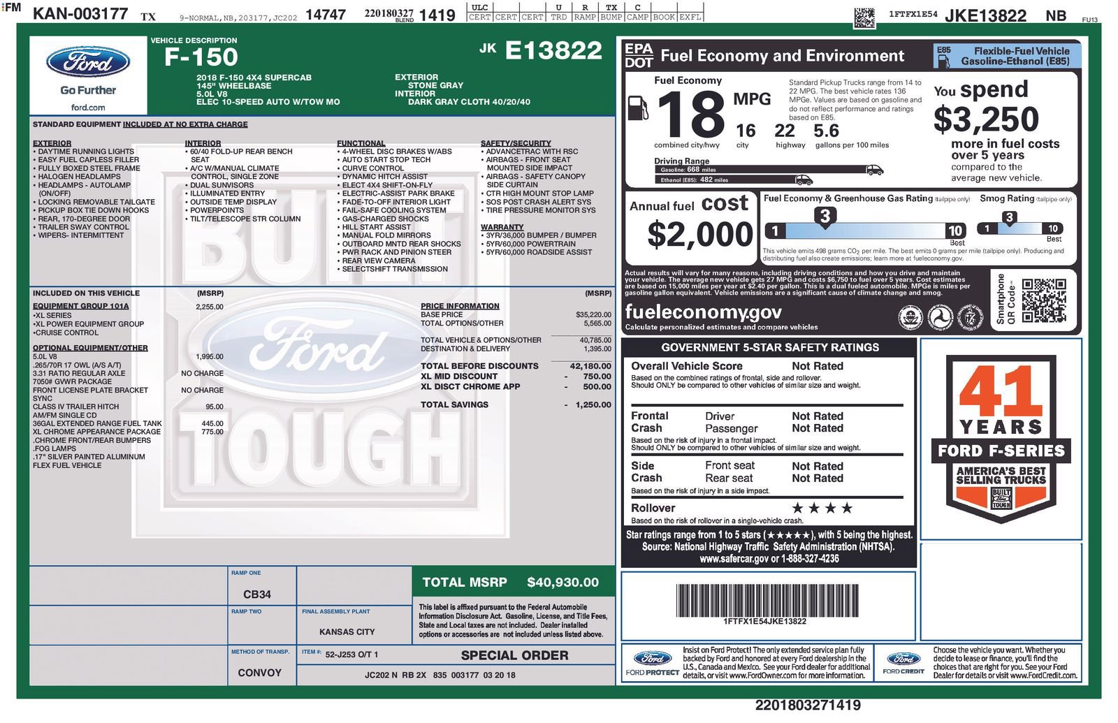 Used 2018 Ford F150 XL w/ Equipment Group 101A Mid AWD/4WD image 16