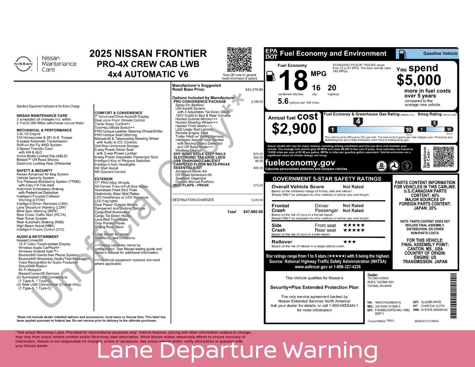 Used 2025 Nissan Frontier PRO-4X w/ Pro Convenience Package image 8