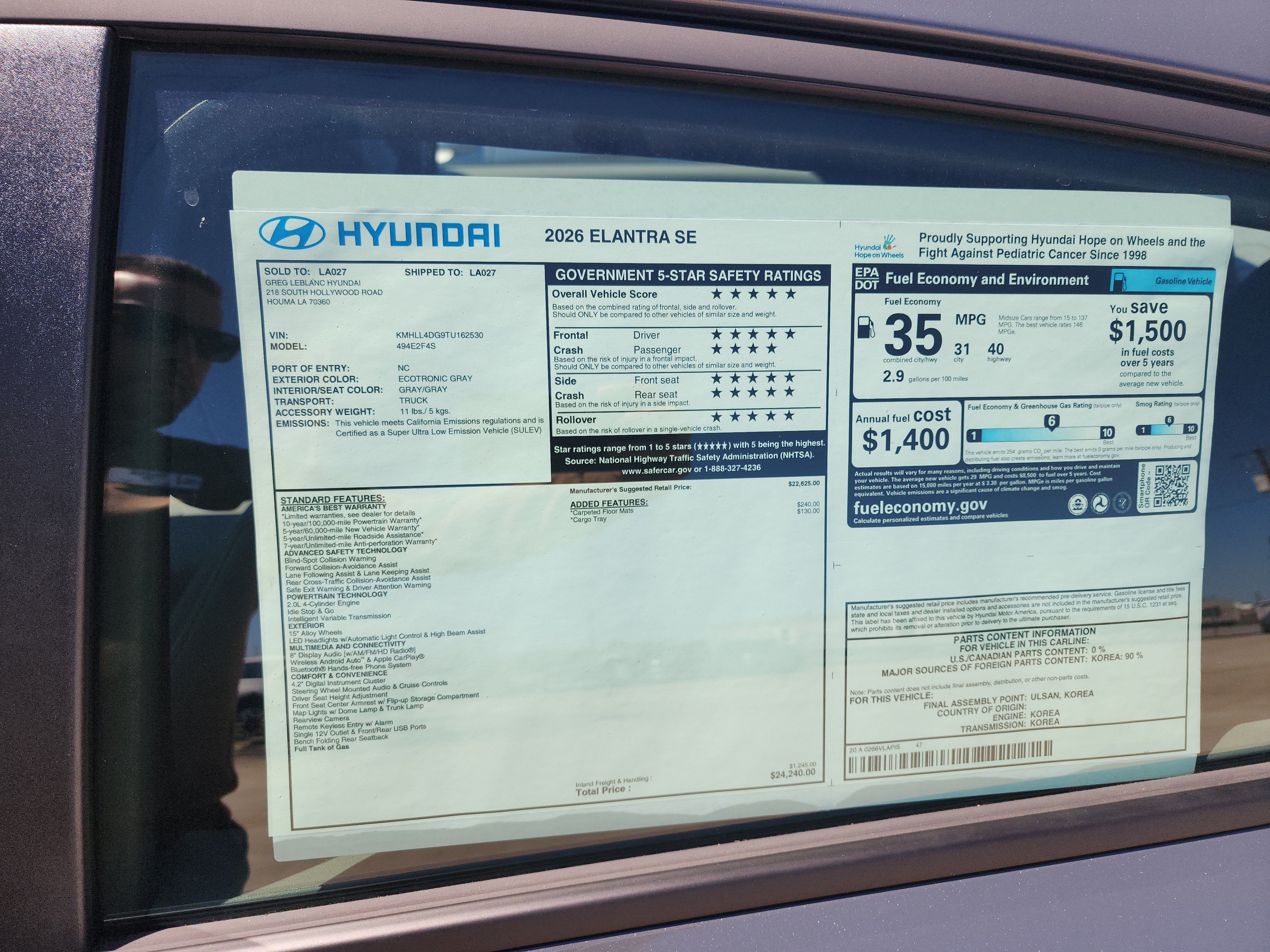 New 2026 Hyundai Elantra SE FWD image 7