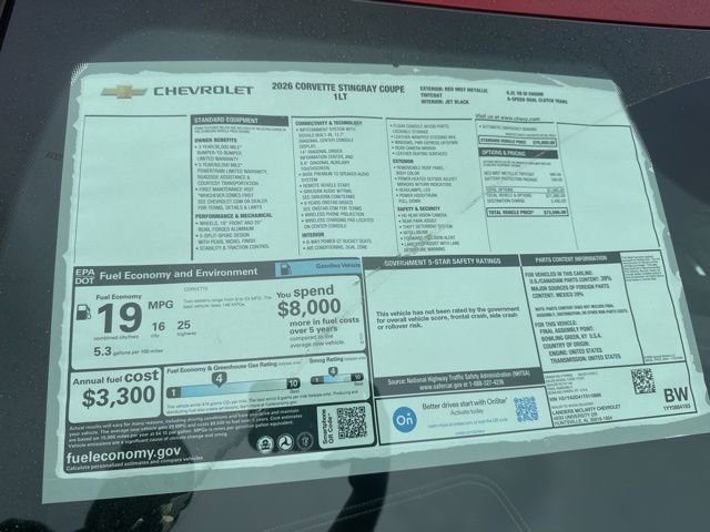 New 2026 Chevrolet Corvette Stingray Coupe w/ Battery Protection Package image 32
