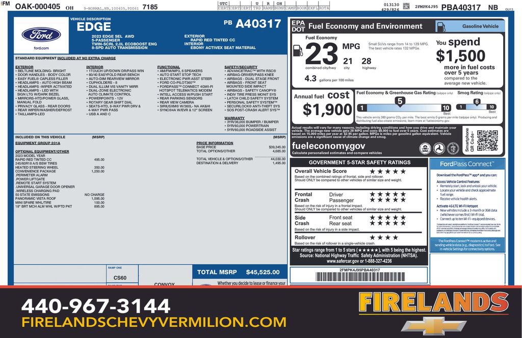 Used 2023 Ford Edge SEL w/ Convenience Package AWD/4WD image 2