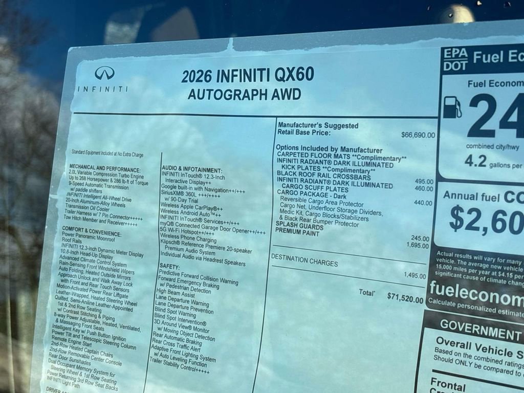 New 2026 INFINITI QX60 Autograph w/ Dark Cargo Package image 18