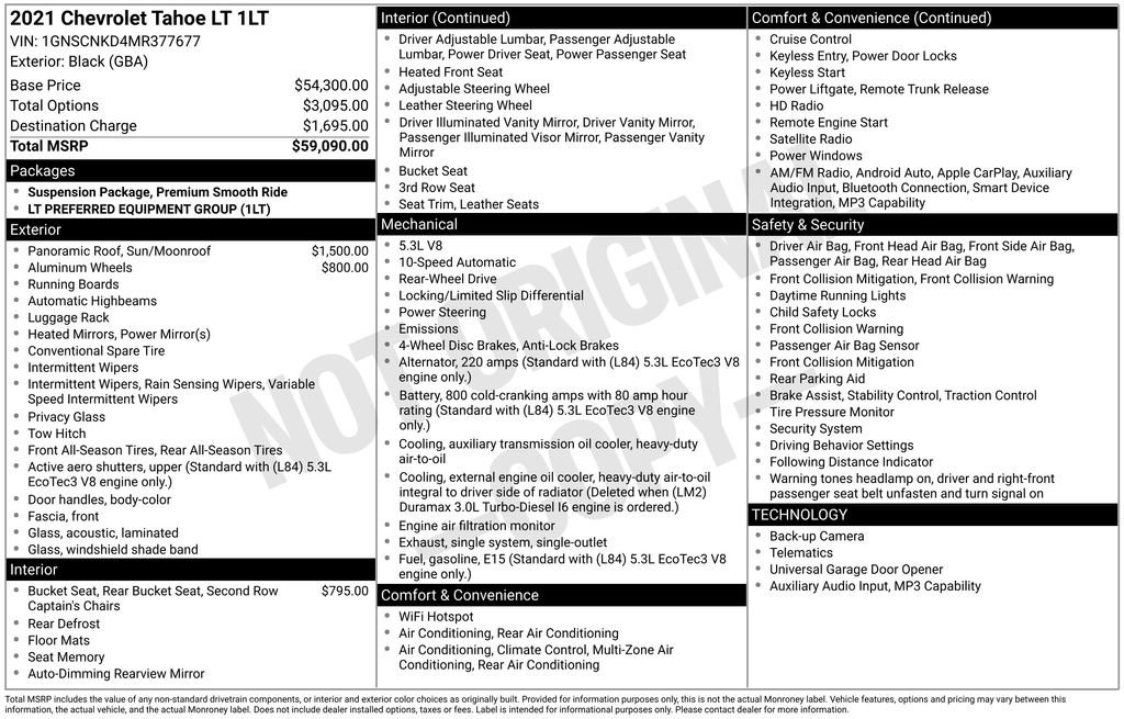 Certified 2021 Chevrolet Tahoe LT RWD image 32