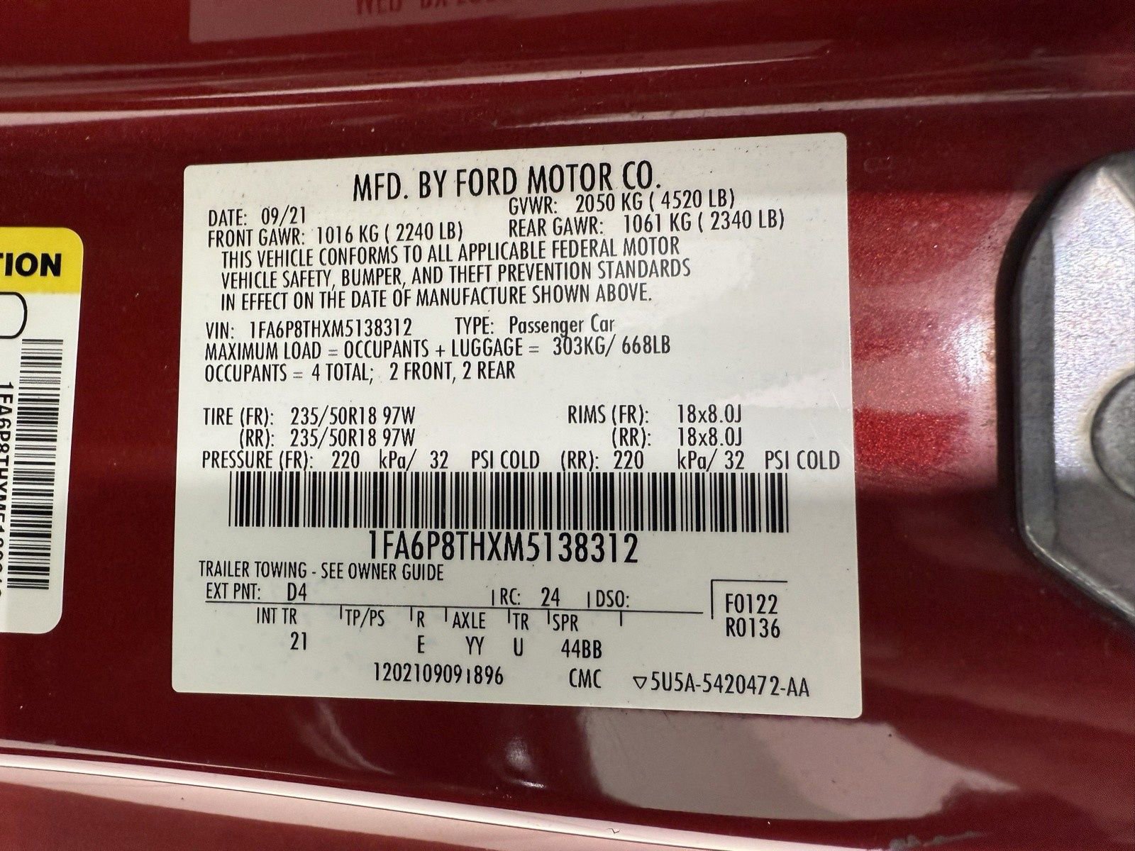 Used 2021 Ford Mustang Coupe w/ Equipment Group 101A image 16