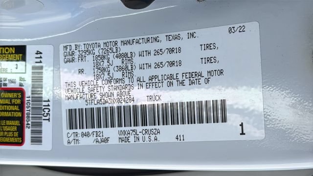 Used 2022 Toyota Tundra SR5 w/ SR5 Convenience Package AWD/4WD image 30