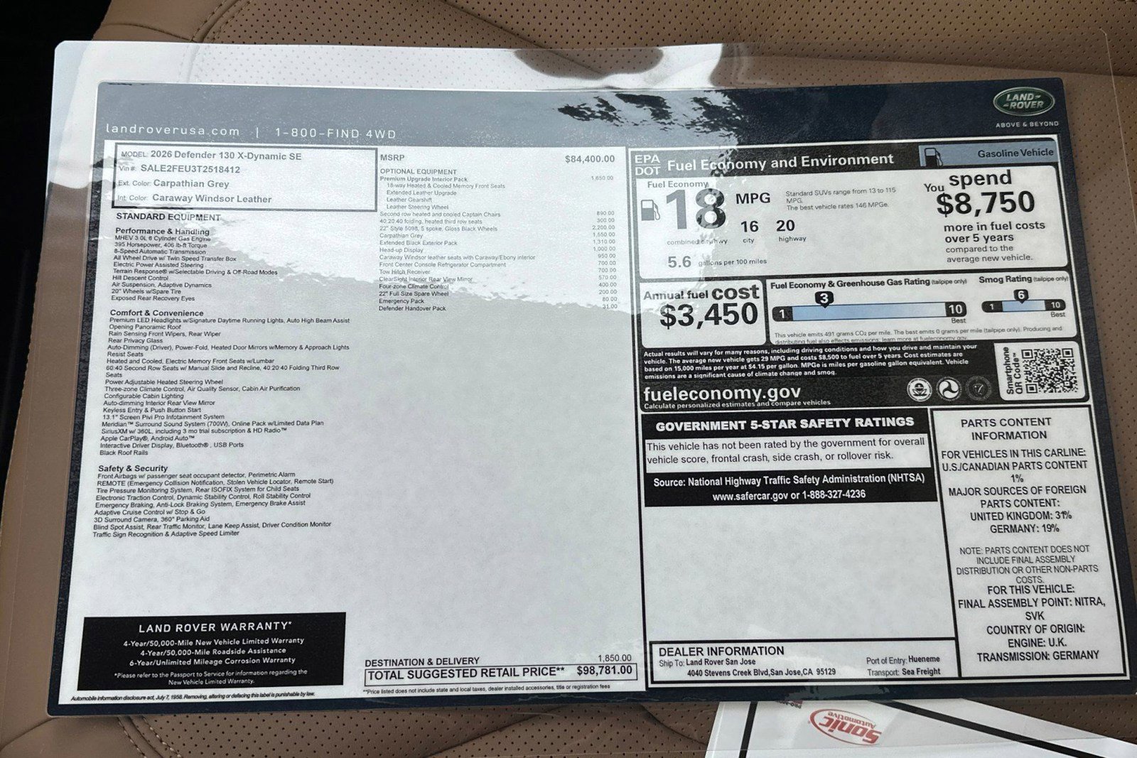 New 2026 Land Rover Defender 130 X-Dynamic SE image 31