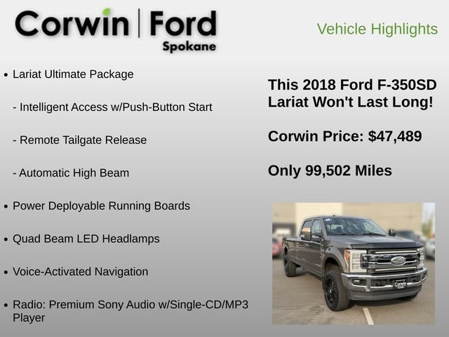 Used 2018 Ford F350 Lariat w/ Lariat Ultimate Package AWD/4WD image 18