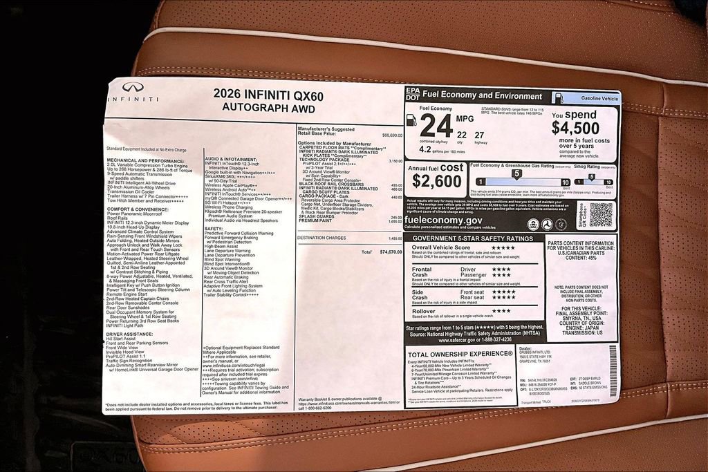 New 2026 INFINITI QX60 Autograph w/ Autograph Tech Package image 24