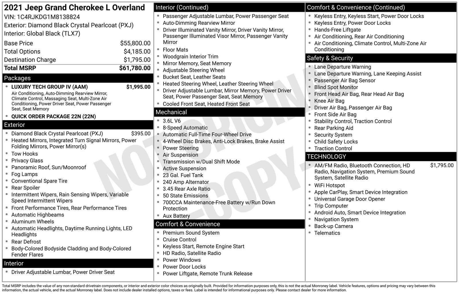 Used 2021 Jeep Grand Cherokee L Overland w/ Luxury Tech Group IV image 38