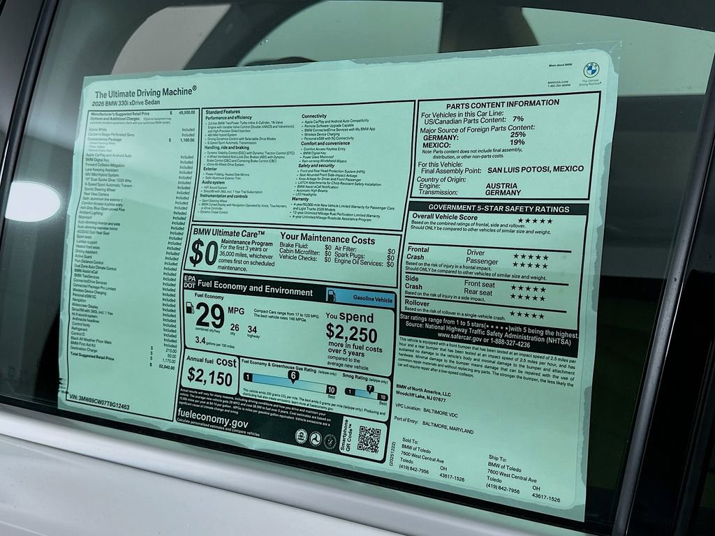 New 2026 BMW 330i xDrive Sedan w/ Convenience Package image 12