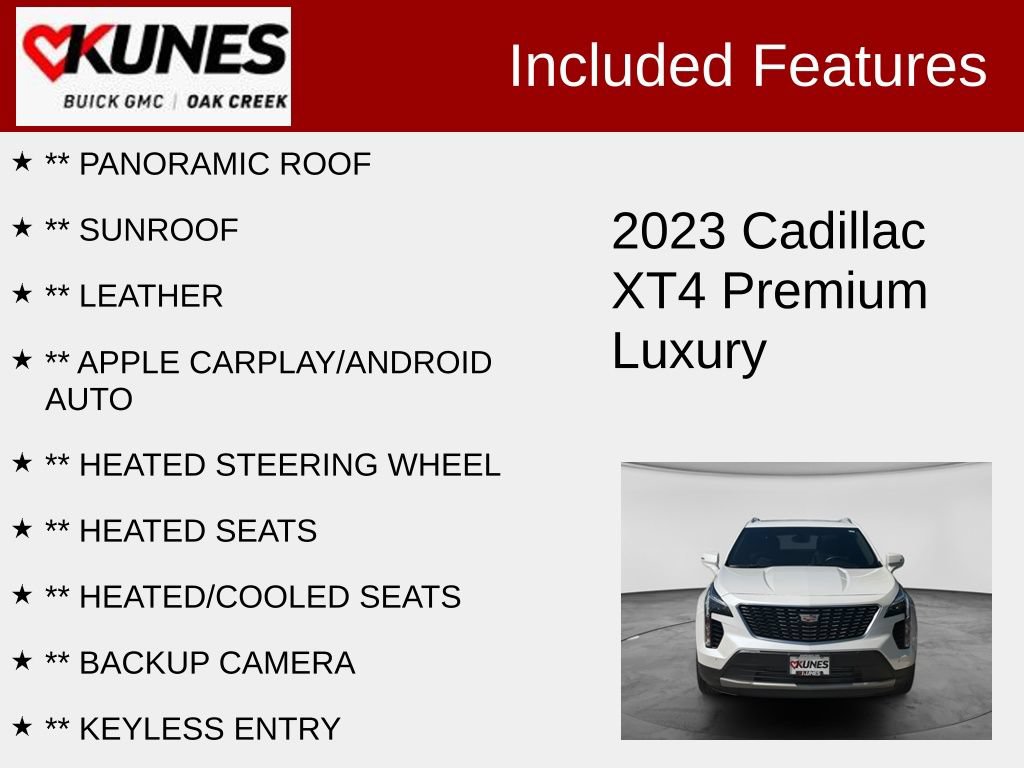Used 2023 Cadillac XT4 Premium Luxury w/ Enhanced Visibility Package AWD/4WD image 2