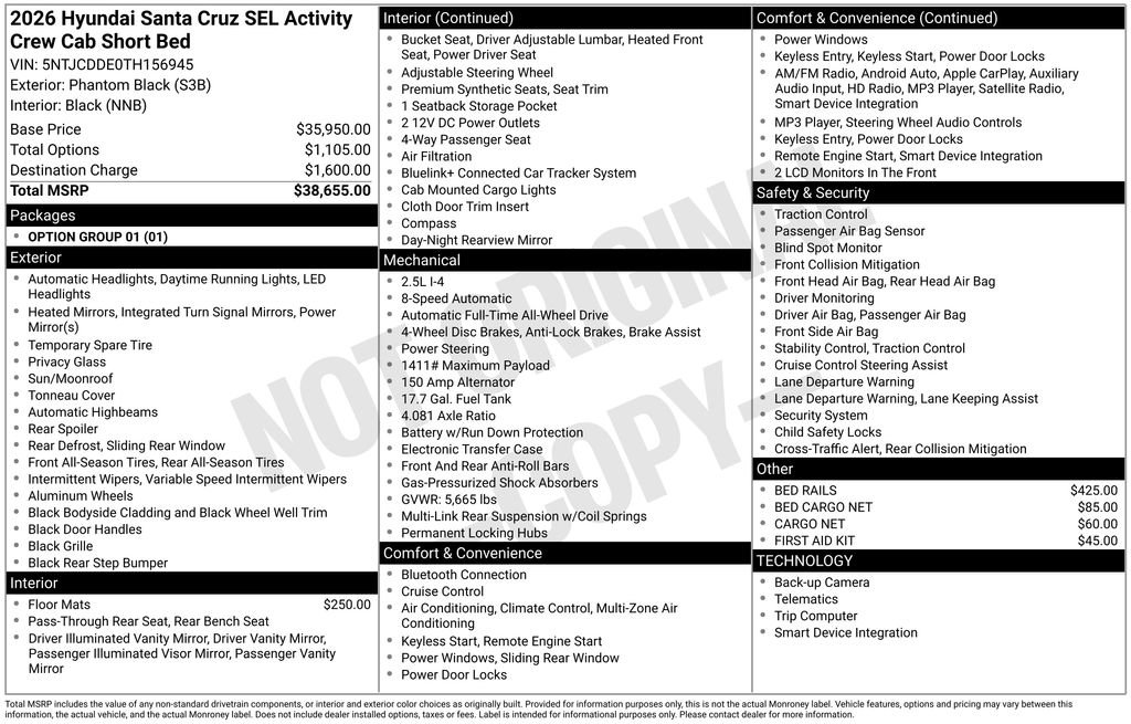 New 2026 Hyundai Santa Cruz SEL image 3