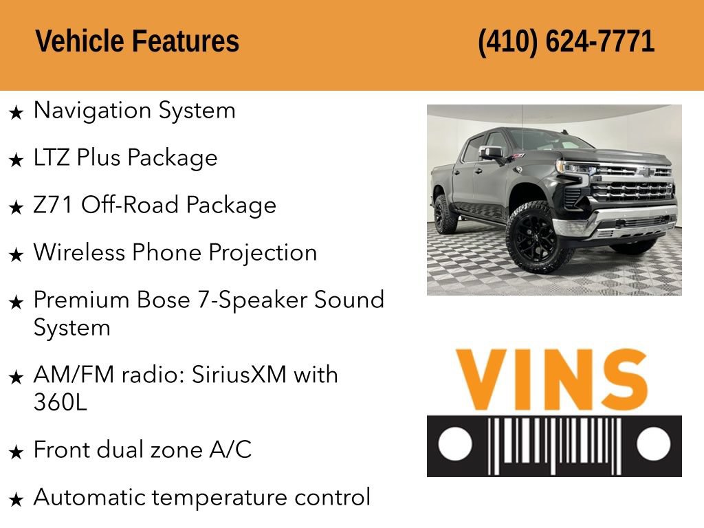 Used 2023 Chevrolet Silverado 1500 LTZ w/ Technology Package AWD/4WD image 5