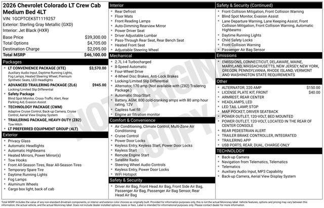 New 2026 Chevrolet Colorado LT w/ LT Convenience Package image 5