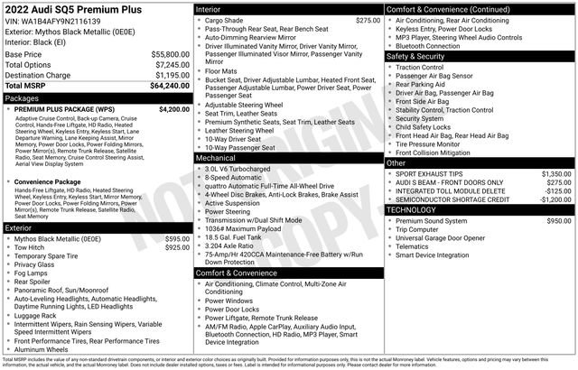 Used 2022 Audi SQ5 Premium Plus w/ Premium Plus Package image 3