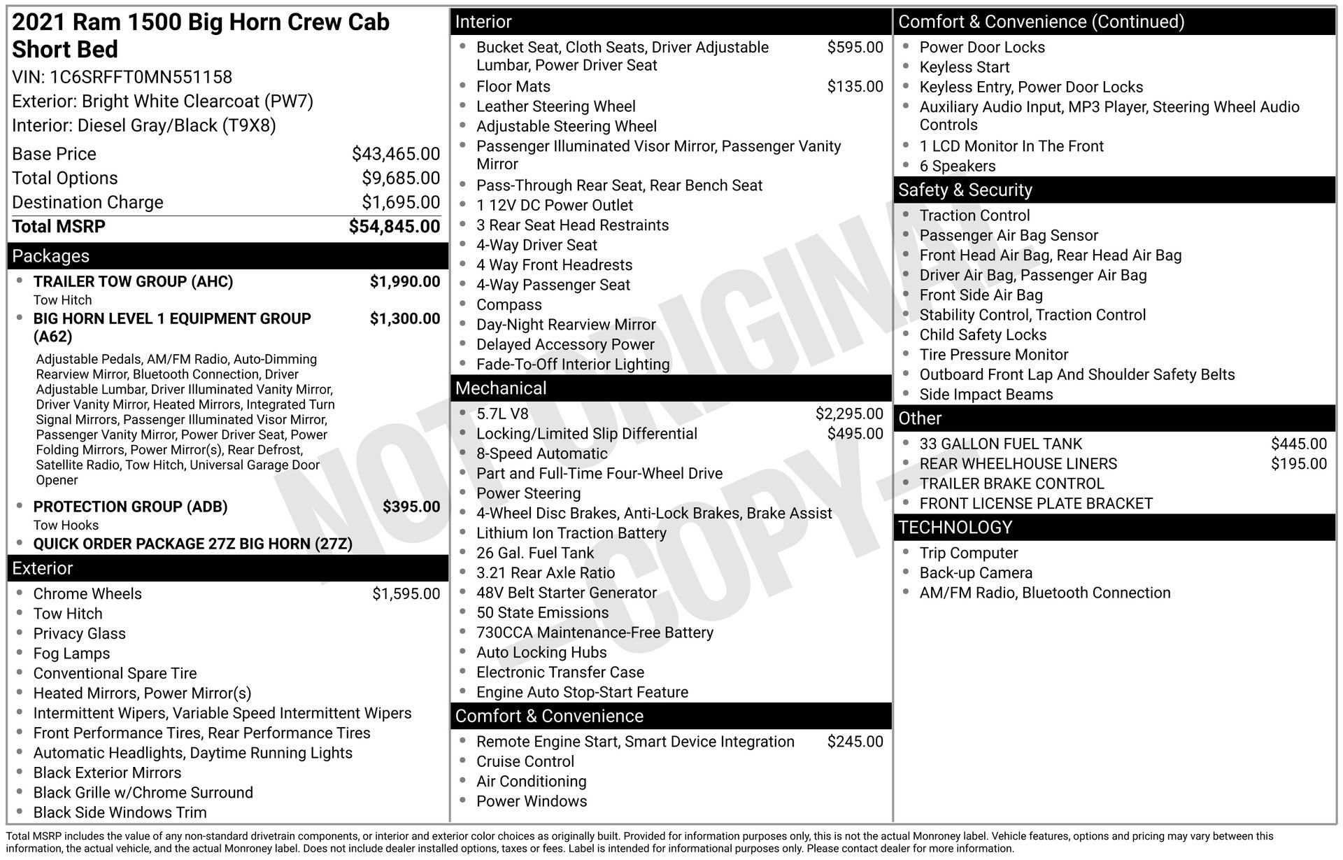Used 2021 RAM 1500 Big Horn w/ Trailer Tow Group AWD/4WD image 3