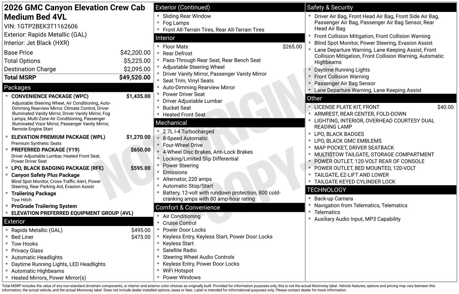 New 2026 GMC Canyon Elevation w/ Convenience Package AWD/4WD image 14