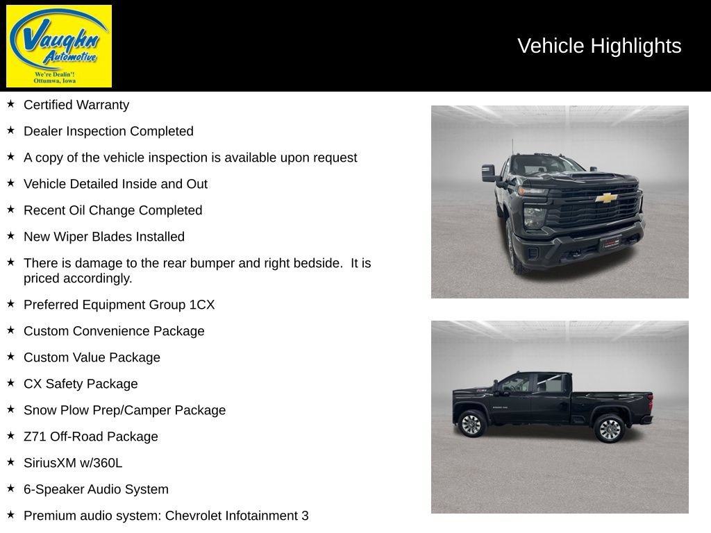 Used 2024 Chevrolet Silverado 2500 Custom w/ Custom Value Package AWD/4WD video 2