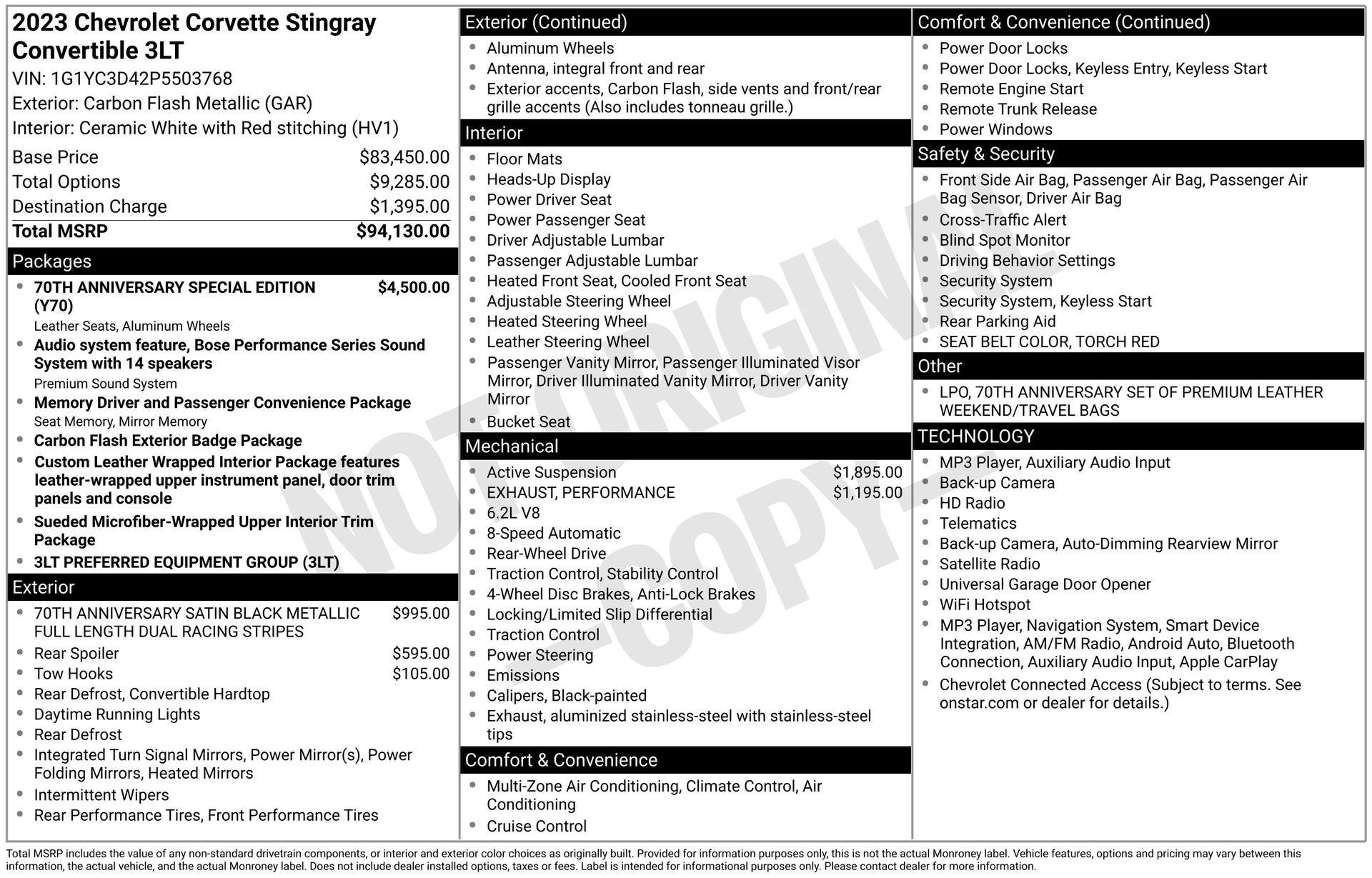 Used 2023 Chevrolet Corvette Stingray Premium Conv RWD image 3