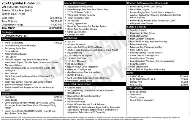 Used 2024 Hyundai Tucson SEL AWD/4WD image 9