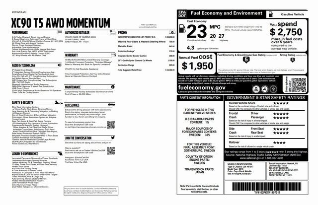 Used 2019 Volvo XC90 T5 Momentum w/ Protection Package image 3