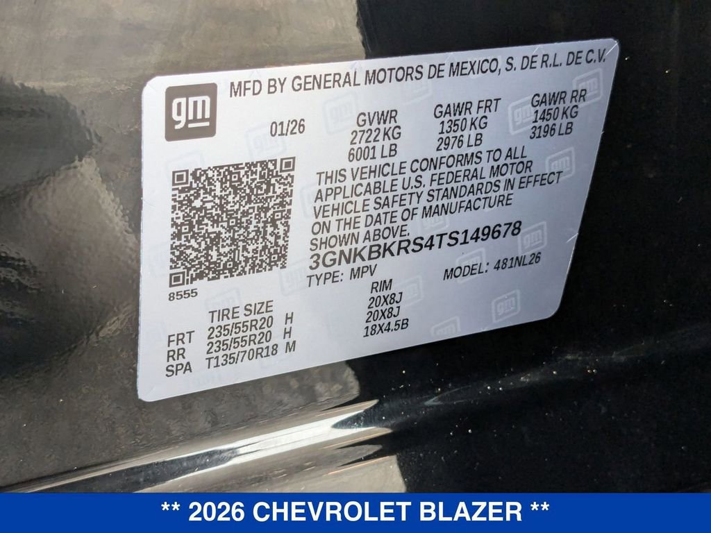 New 2026 Chevrolet Blazer RS w/ Driver Confidence II Package image 37
