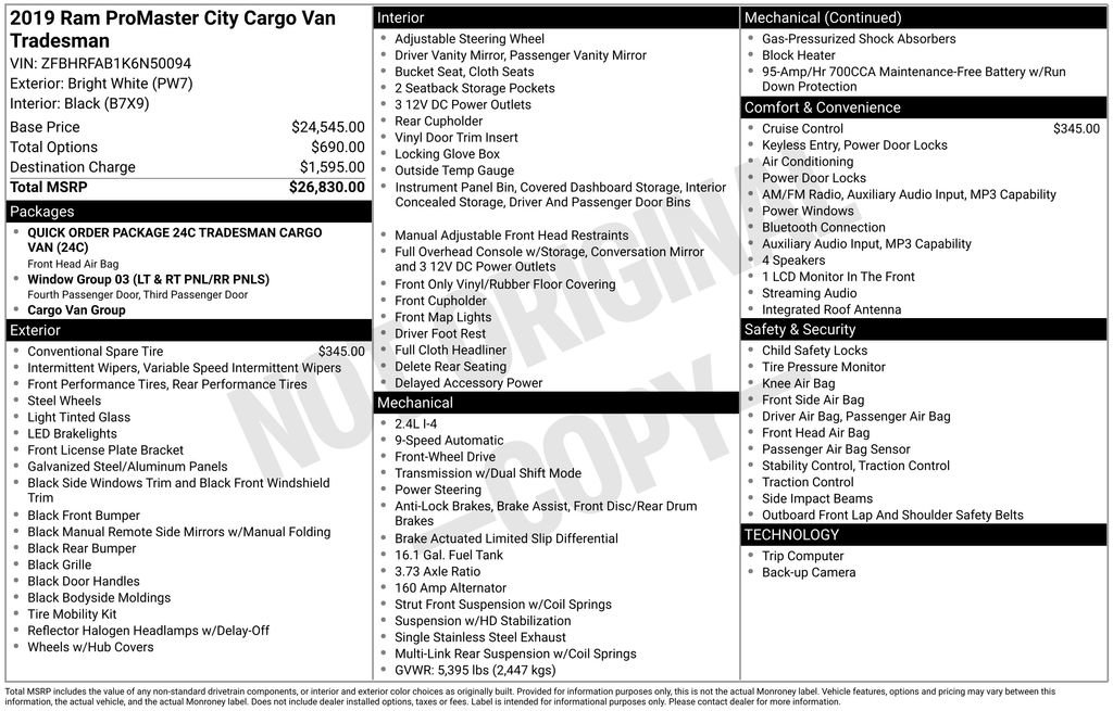 Used 2019 RAM ProMaster City Tradesman image 2