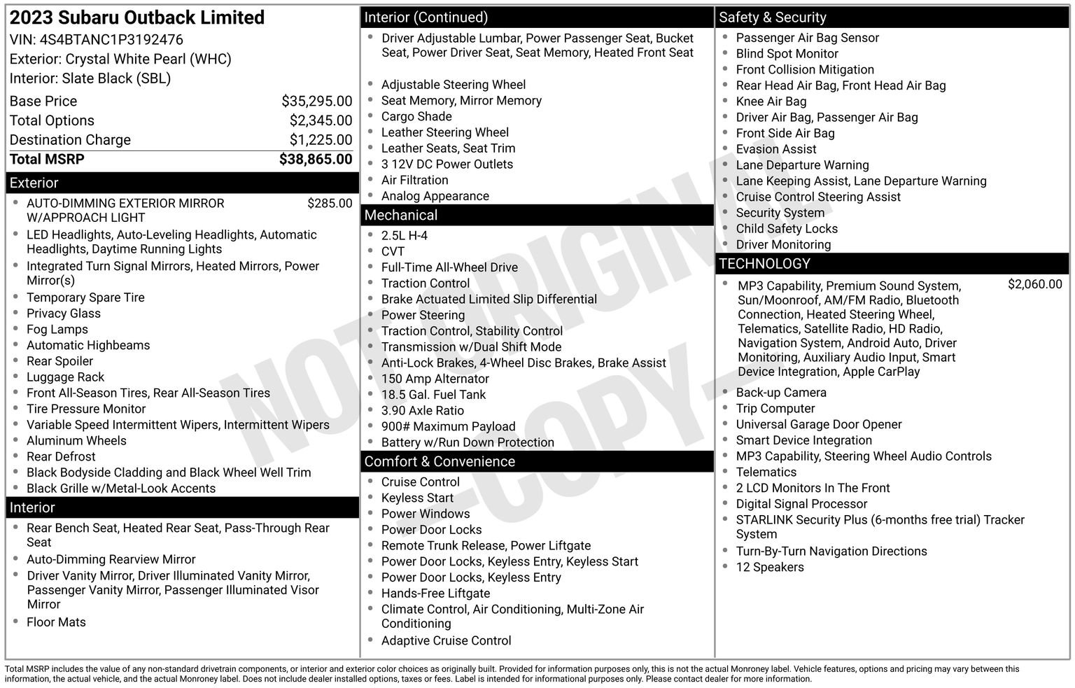Certified 2023 Subaru Outback Limited AWD/4WD image 33
