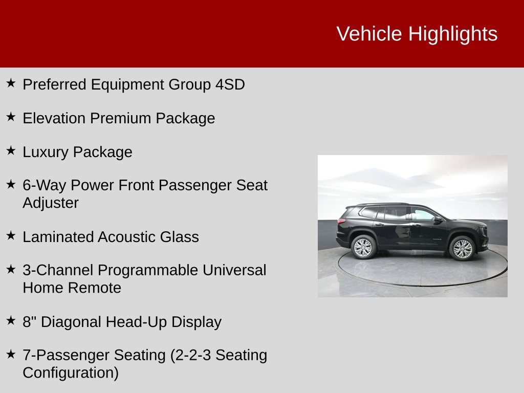 New 2026 GMC Acadia Elevation w/ Elevation Premium Package AWD/4WD image 2