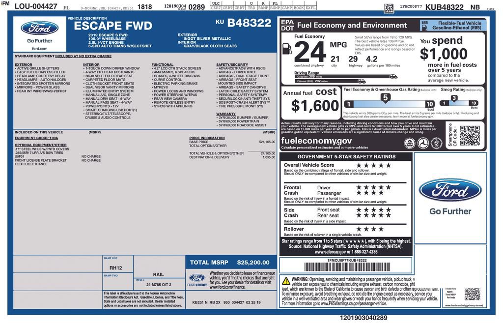 Used 2019 Ford Escape S FWD image 8