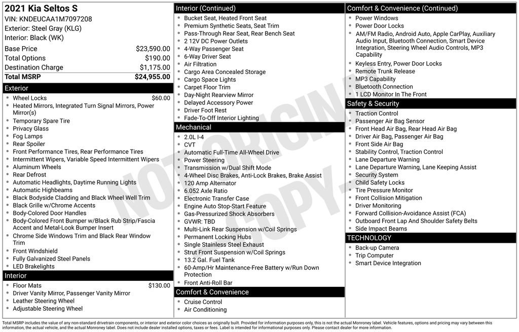 Certified 2021 Kia Seltos S image 12