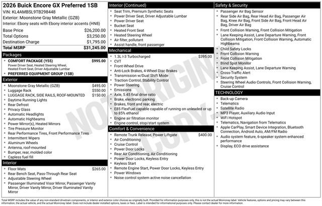 New 2026 Buick Encore GX Preferred w/ Comfort Package FWD image 3