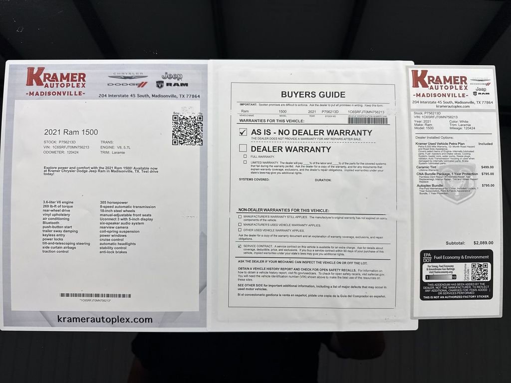 Used 2021 RAM 1500 Laramie AWD/4WD image 35