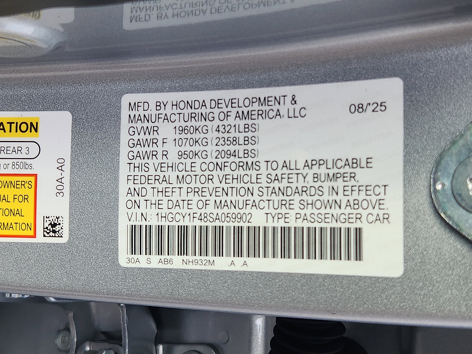 New 2025 Honda Accord SE image 17