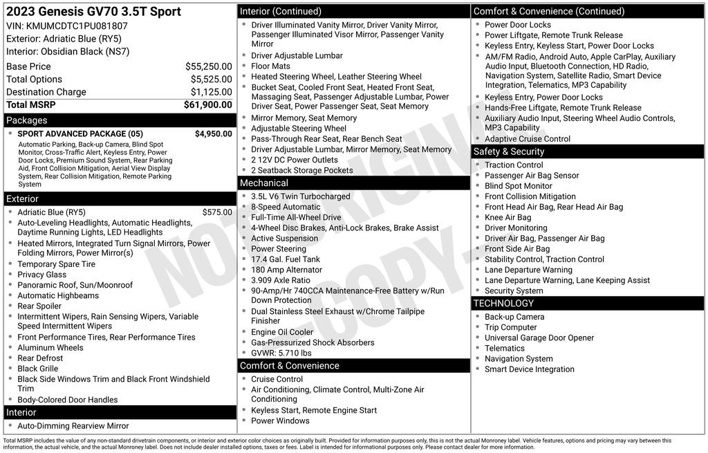 Used 2023 Genesis GV70 3.5T Sport w/ Sport Advanced Package image 26