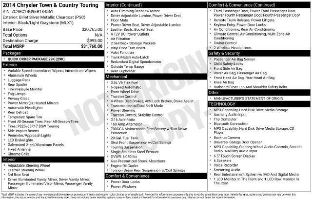 Used 2014 Chrysler Town & Country Touring FWD image 2