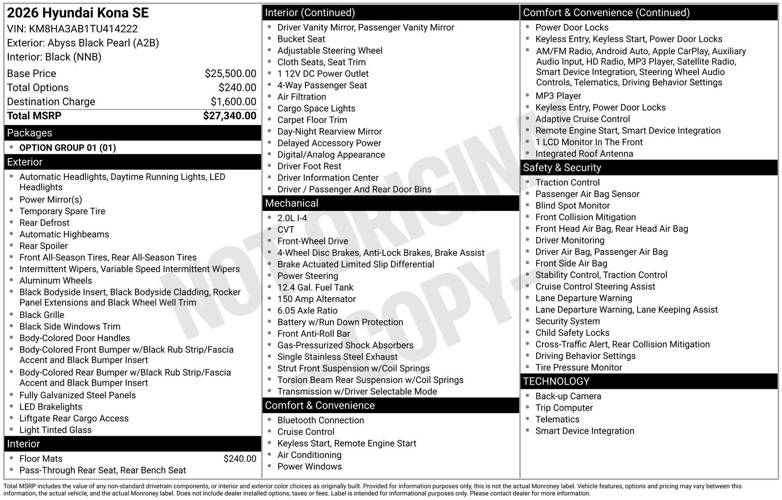 New 2026 Hyundai Kona SE FWD image 28