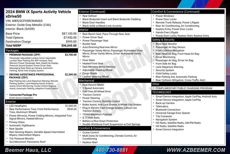 Used 2024 BMW iX xDrive50 w/ Premium Package AWD/4WD image 3