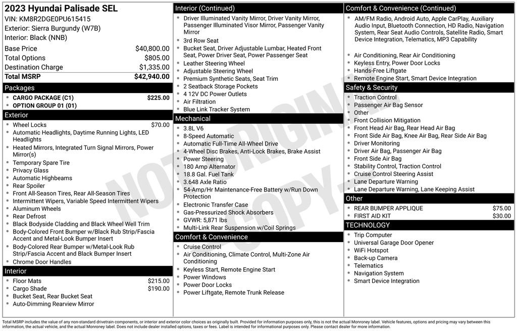 Used 2023 Hyundai Palisade SEL w/ Cargo Package image 33