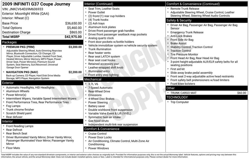 Used 2009 INFINITI G37 Journey w/ Premium Pkg RWD image 31