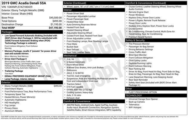 Used 2019 GMC Acadia Denali FWD image 6