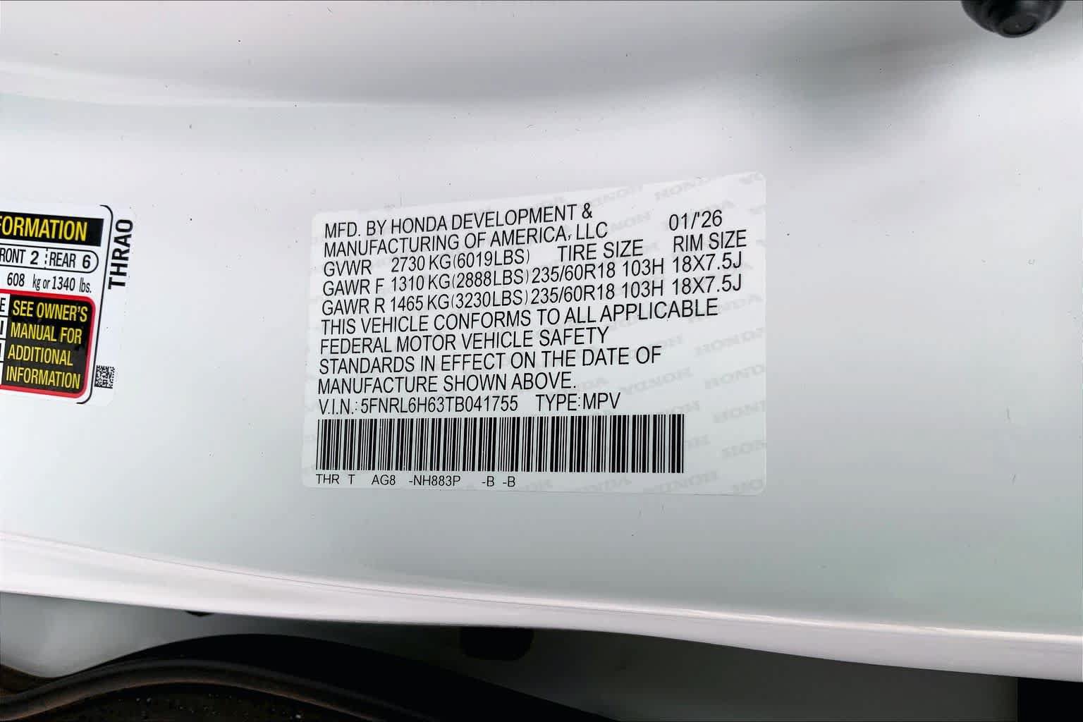 Used 2026 Honda Odyssey EX-L image 67