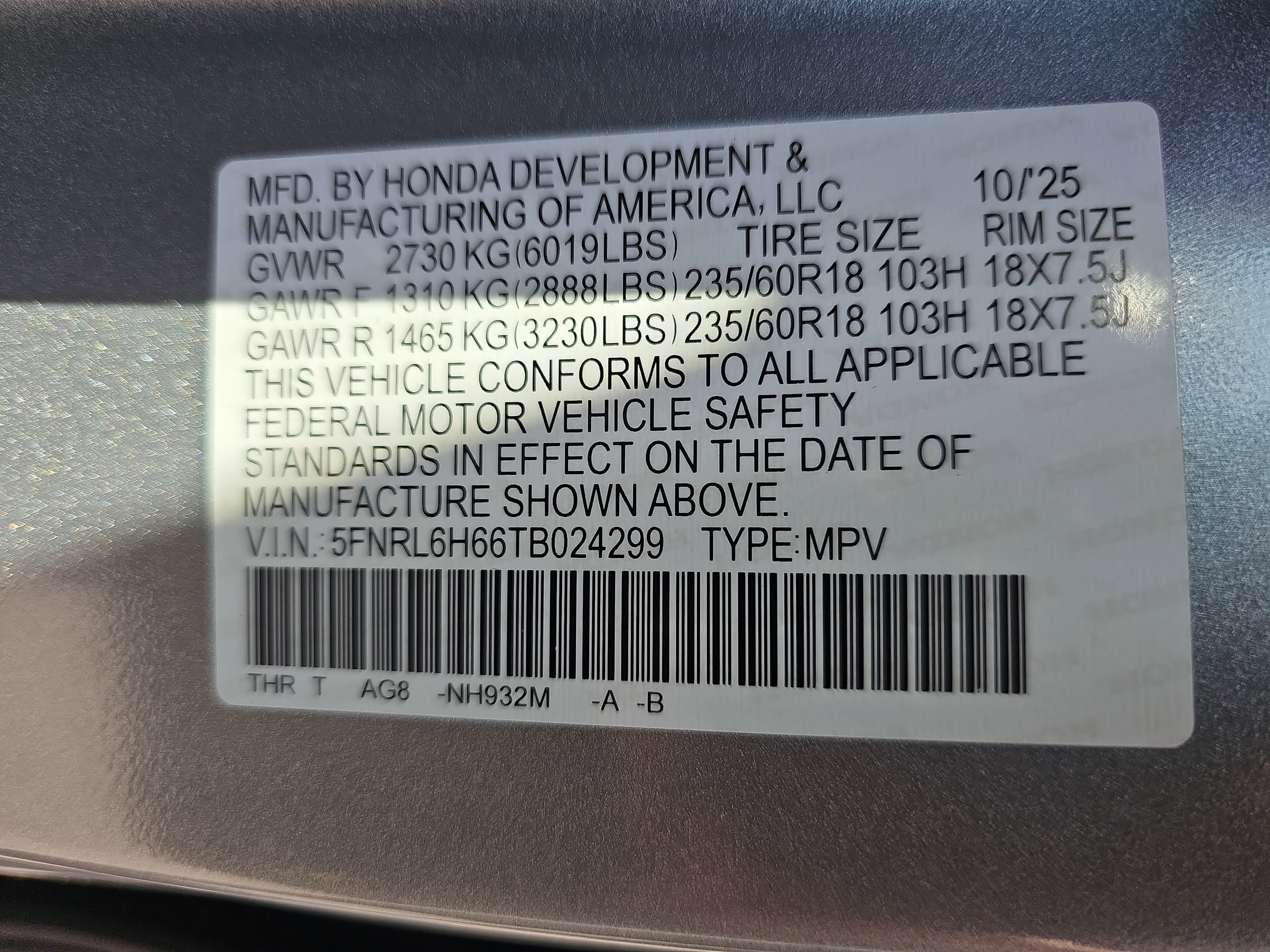 New 2026 Honda Odyssey EX-L image 38