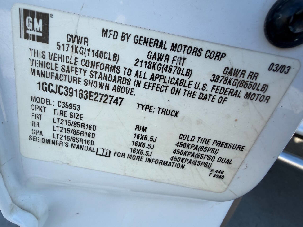 Used 2003 Chevrolet Silverado 3500 LS image 16