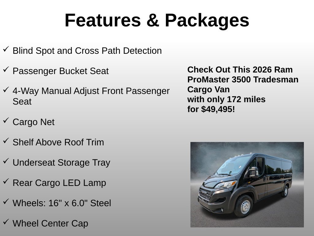 Used 2026 RAM ProMaster 3500 w/ Premium Convenience Group FWD image 22