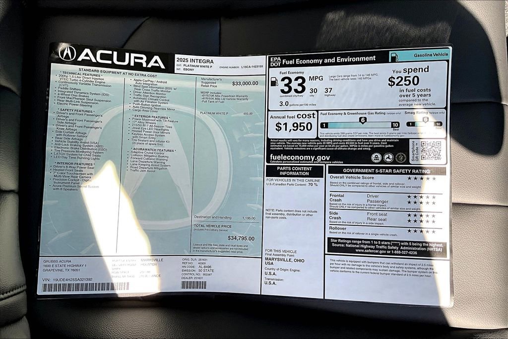 New 2025 Acura Integra image 24