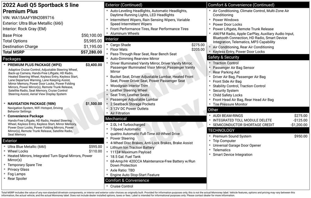 Used 2022 Audi Q5 2.0T Premium Plus w/ Premium Plus Package image 3