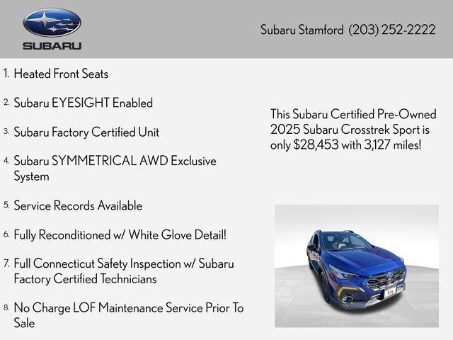 Certified 2025 Subaru Crosstrek 2.5i Sport AWD/4WD image 2